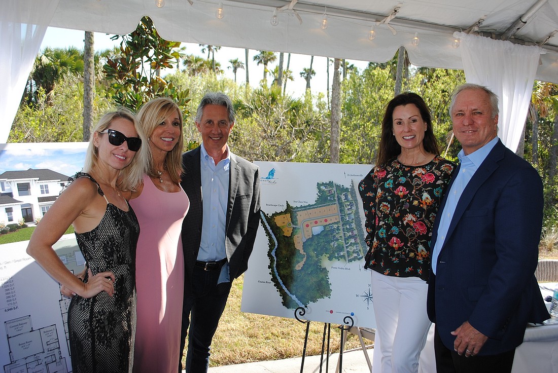 GreenPointe Communities hosted Cocktails by the Coast at EvenTide in Ponte Vedra Beach. From left, Jenny Krebs, Joan Refosco, Mark Refosco, Billie Jo Burr and Ed Burr.