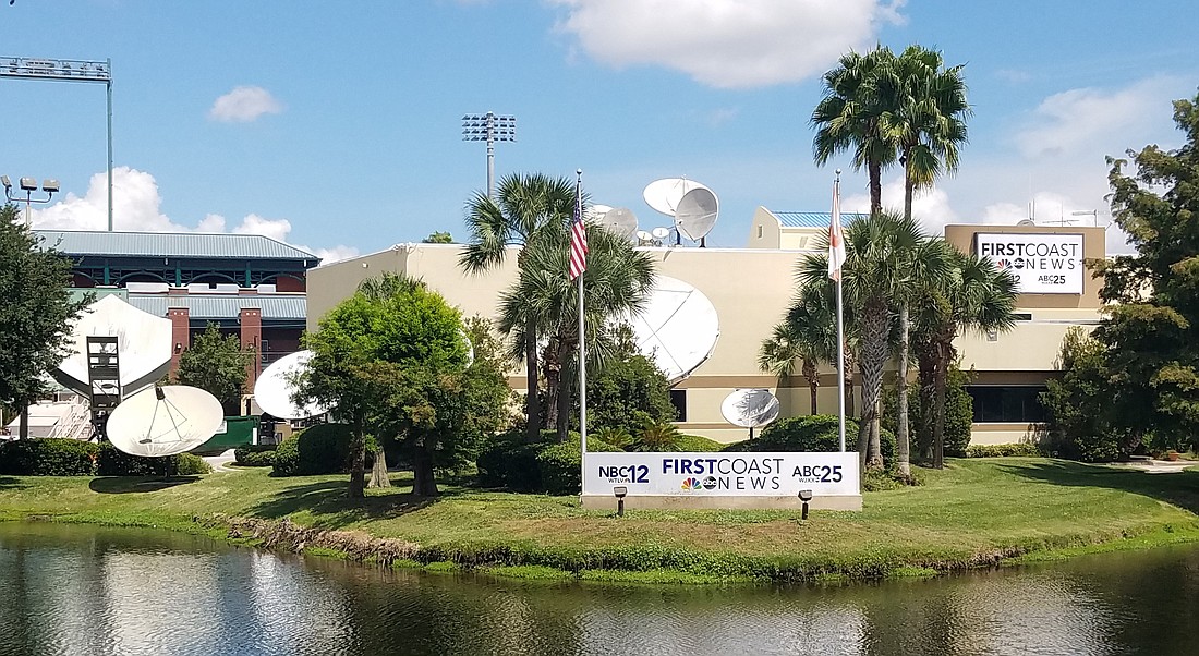 The WTLV TV-12 and WJXX TV-2 studios at 1070 E Adams St. The stationsâ€™ owner, Tegna, is expected to generate revenue up to $200 million from political advertising this year.