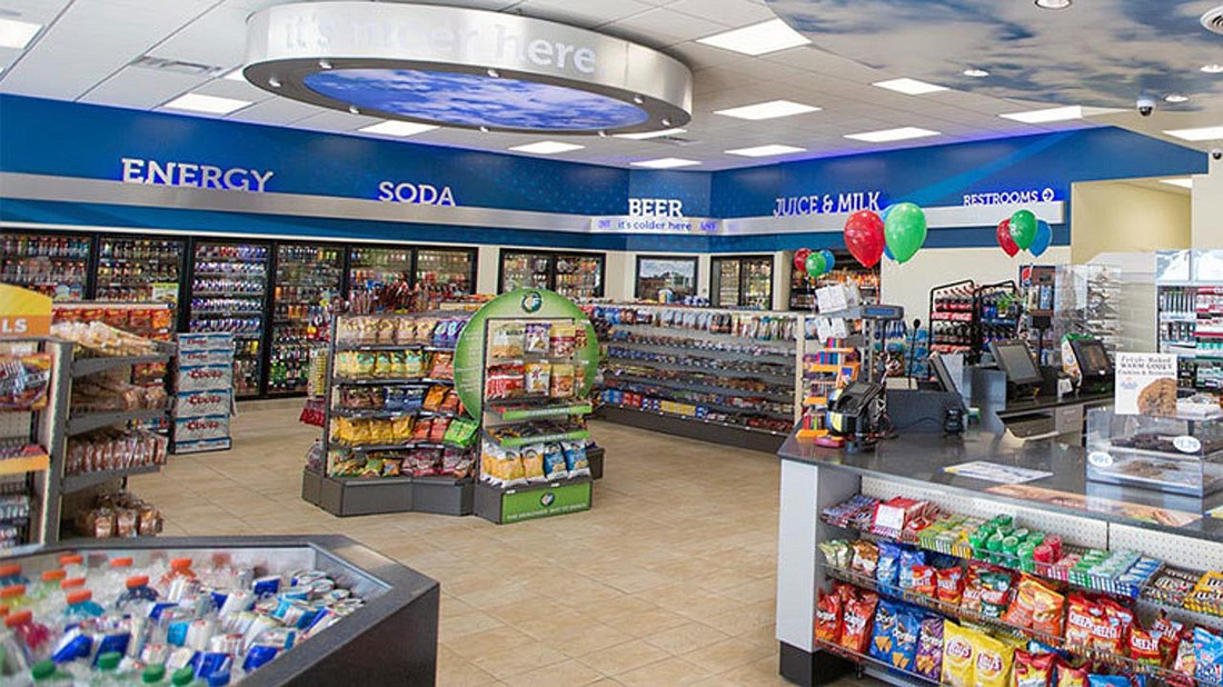 Inside a Dailyâ€™s gas station and convenience store.