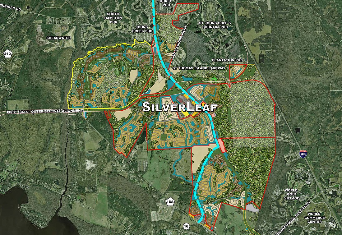 The SilverLeaf community is planned along St. Johns Parkway south of County Road 210 in St. Johns County.