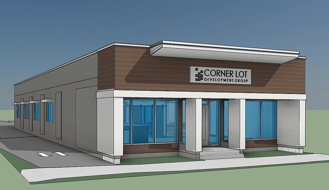 A rendering of the Corner Lot Development Group headquarters planned at 1611 Atlantic Blvd. in San Marco. The company bought the former Dan Stroble Printing Inc. building in July and will renovate it.