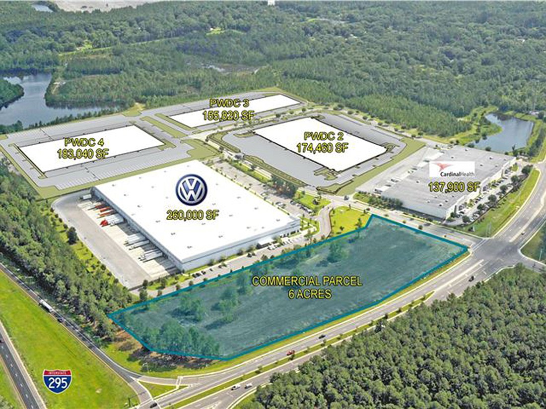 A 2014 aerial site plan from King Industrial Realty of Florida shows Perimeter West Industrial Park Building #3 in the upper right.