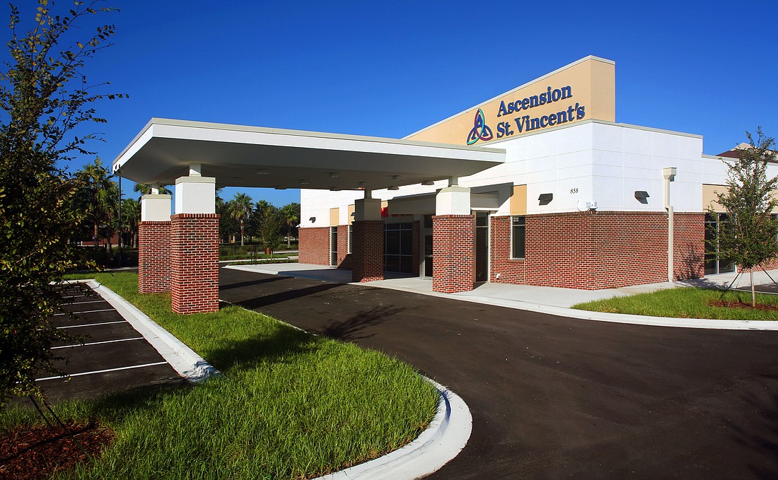 The Ascension Arlington Health Center shows the signage that will change around town to include the Ascension name.