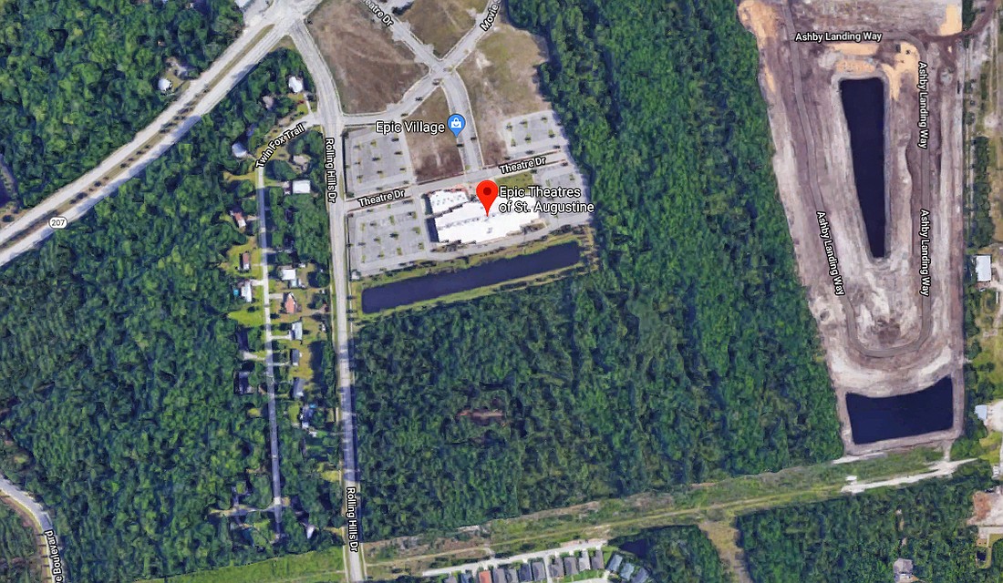 Epic Village Townhomes would be built on the vacant land south of the Epic Theater near St. Augustine. Google Maps screenshot