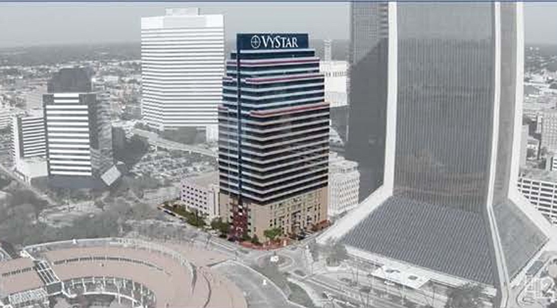 A rendering of the new VyStar sign. The credit union is moving its headquarters to the SunTrust Tower.