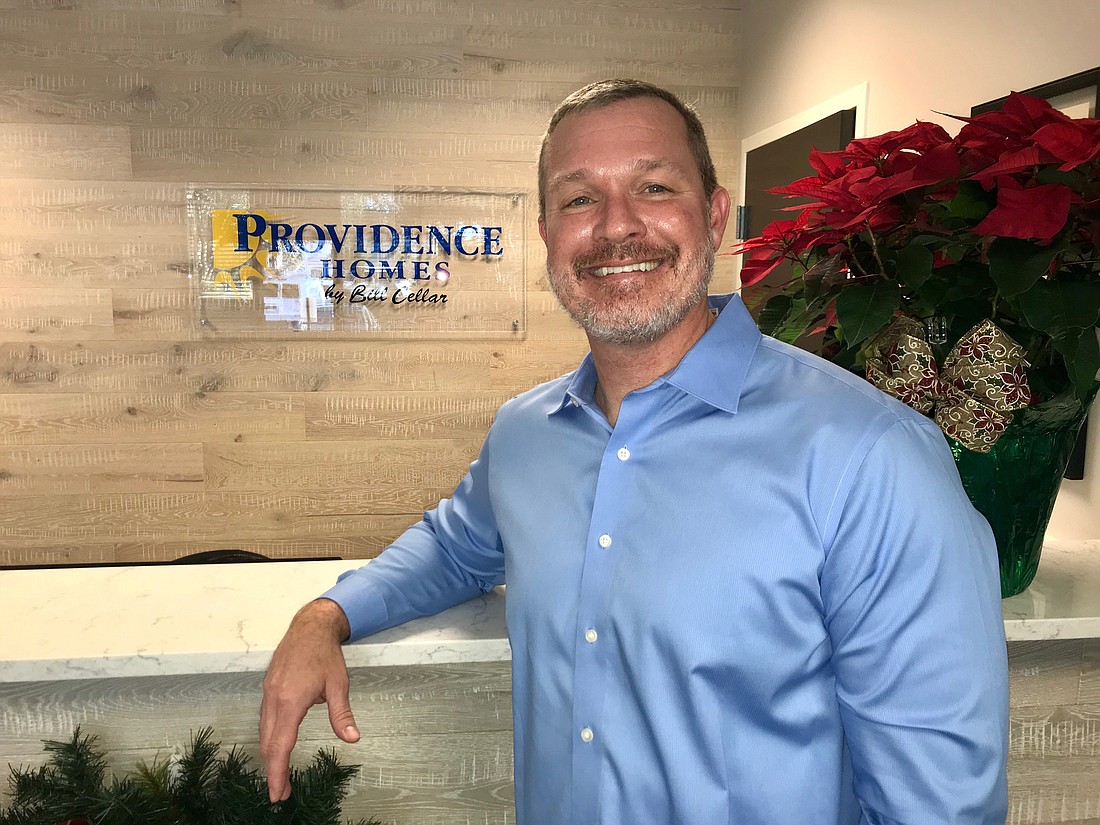 Sean Junker, the president of Providence Homes and the 2019 president of the Northeast Florida Builders Association, inside the company&#39;s offices on Belfort Road in South Jacksonville.