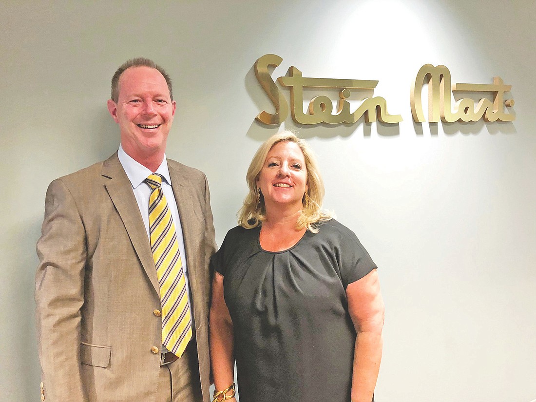 Stein Mart CEO Hunt Hawkins and President MaryAnne Morin. The fashion retailer reported comparable-store sales dropped 3.3 percent in the November-December holiday period.