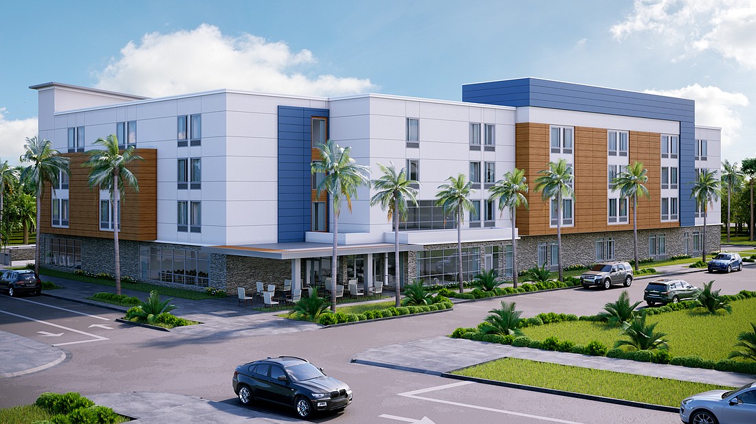 An artist&#39;s rendering of the Marriott-branded hotel planned for Wildlight in Nassau County.