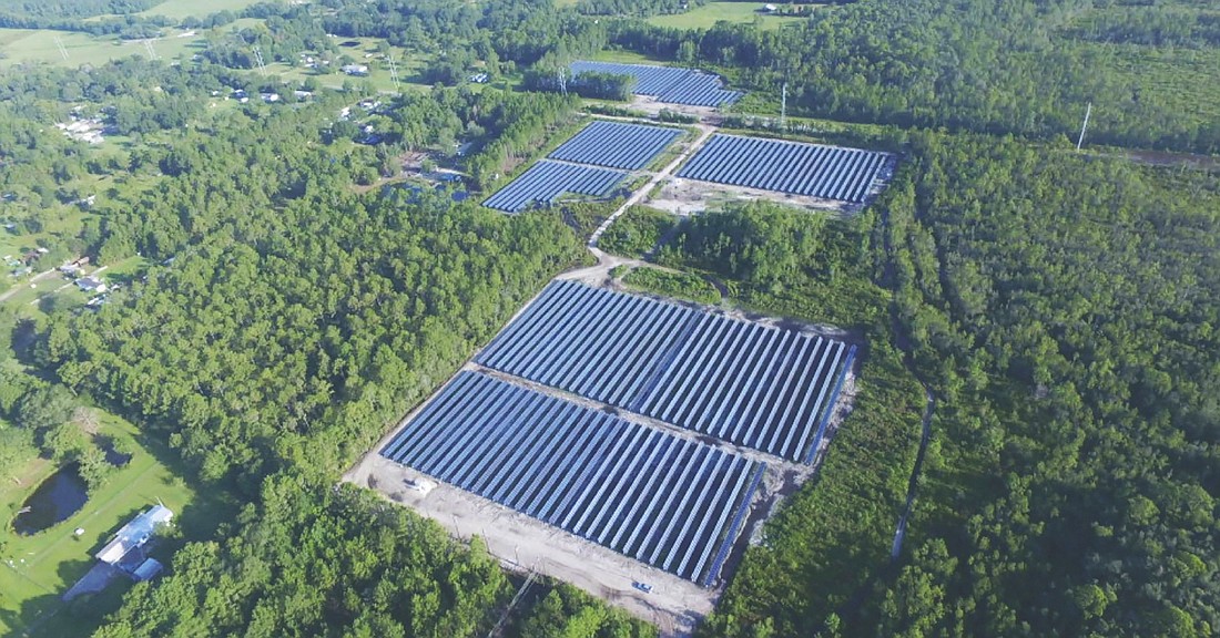 The JEA Old Plank Road solar facility. JEA is involved with 13 solar energy sites as part as an effort to diversify its power production.