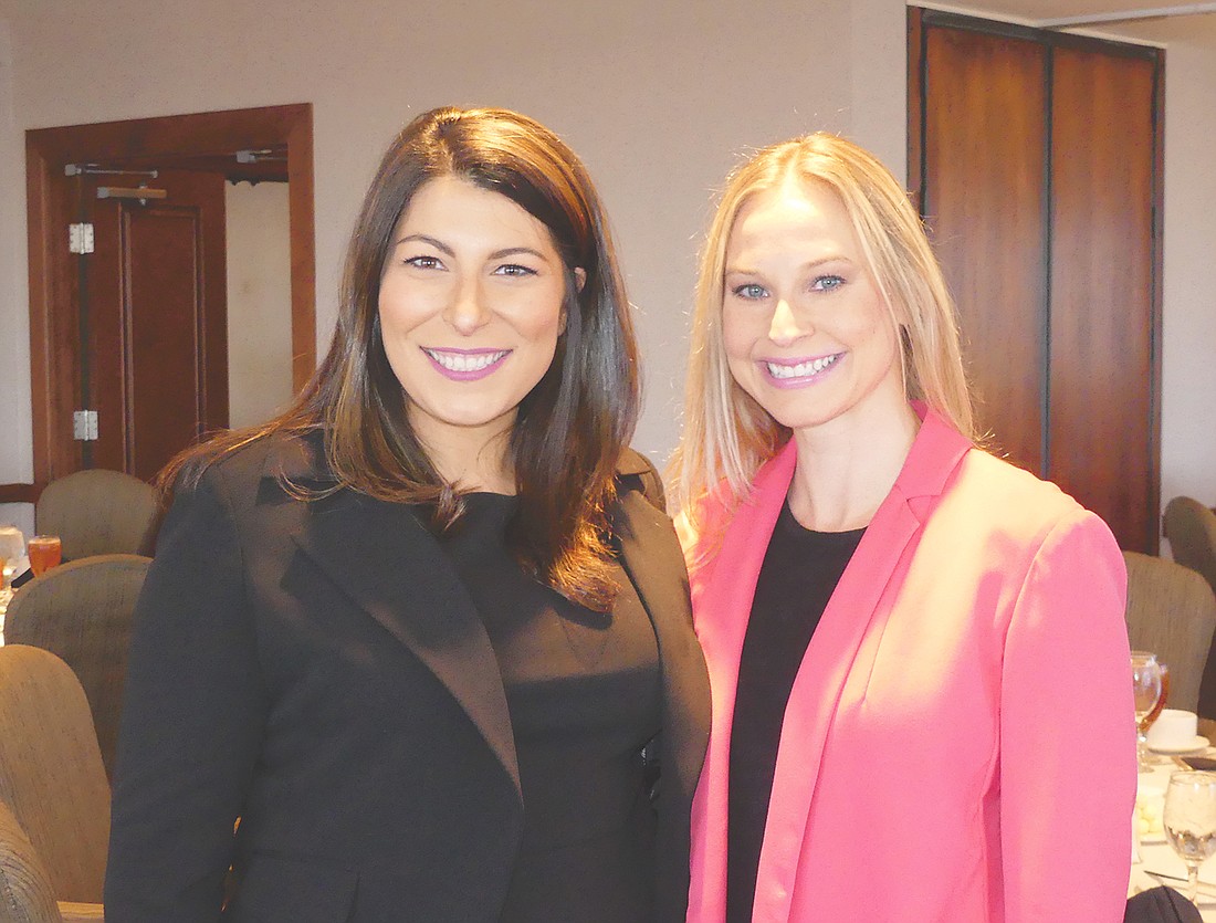 Jacksonville Women Lawyers Association President Jamie Karpman, left, and Tiffany Henson, attorney search director at Parker + Lynch Legal.