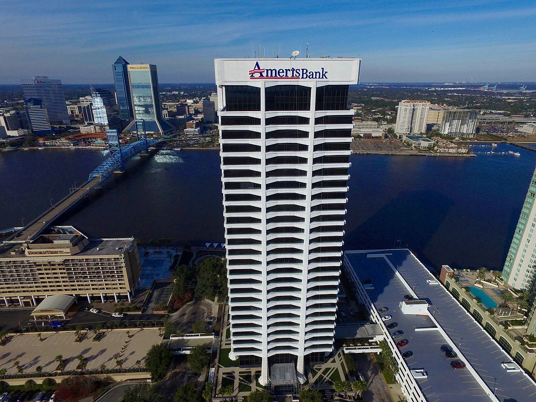 Ameris Bancorp moved its executive offices to the Riverplace Tower on Jacksonvilleâ€™s Southbank three years ago.