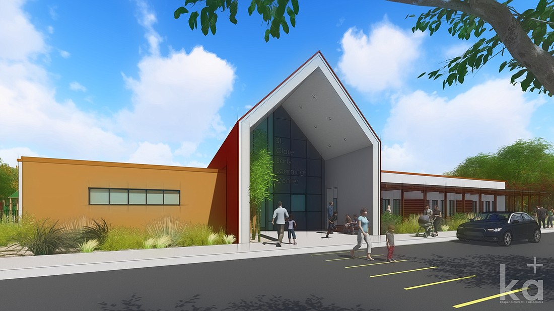 A rendering of the Diocese of St. Augustine St. Clare Early Learning Center planned at Wildlight. The image is courtesy of Kasper Architects + Associates.