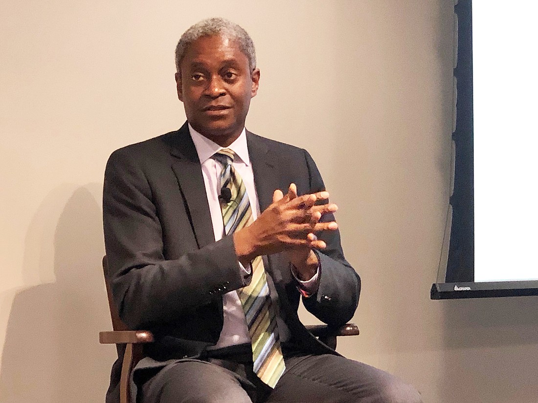 Federal Reserve Bank of Atlanta President Raphael Bostic spoke Thursday at an Economic Roundtable of Jacksonville luncheon at the Jacksonville branch of the Atlanta Fed.