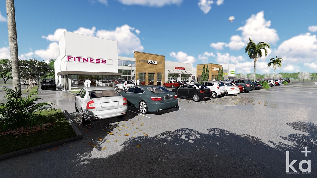An artist&#39;s rendering of Tinseltown Plaza at 4549 Southside Blvd.