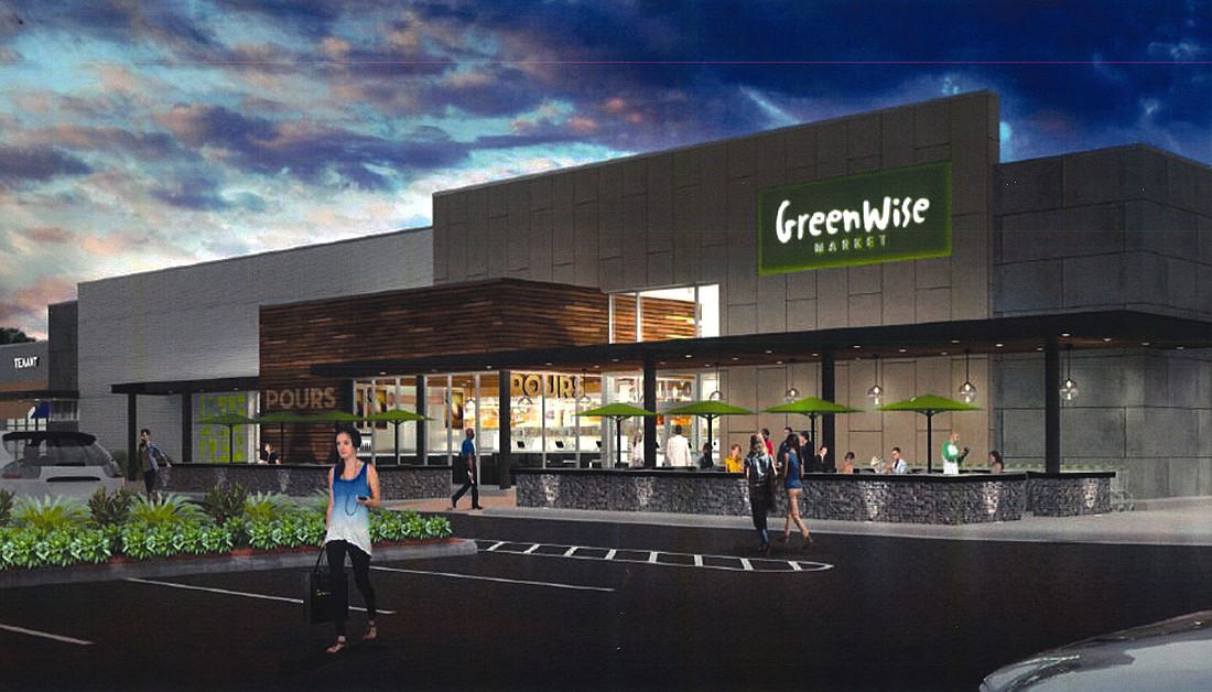 Publix Super Markets Inc. plans to open at least two GreenWise natural foods stores in St. Johns County. This rendering was included in plans for one at World Commerce Center at International Golf Parkway and Florida 16.
