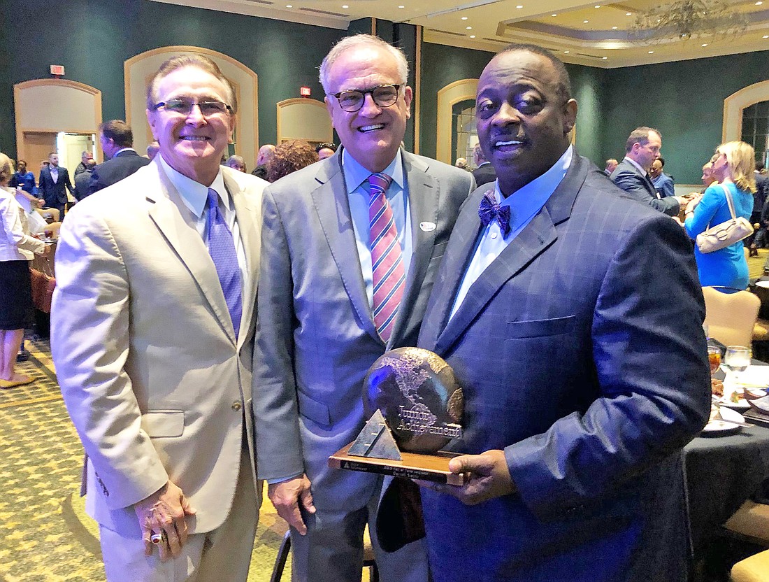 Ronnie Fussell, Duval County Clerk of the Circuit Courts; Baptist Health President and CEO Hugh Greene; and Darnell Smith, Florida Blue North Florida Region market president.