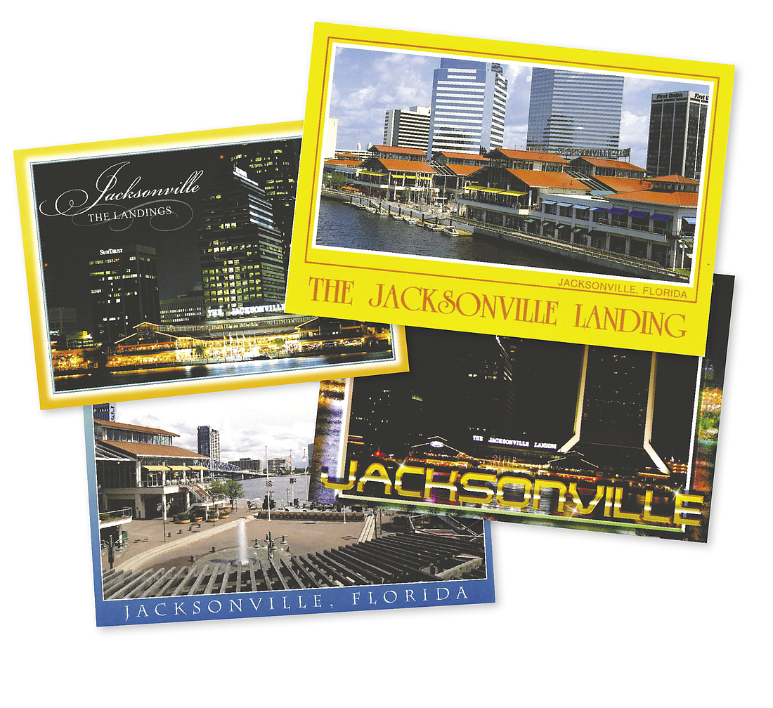 Old postcards show off The Jacksonville Landing. The shopping center, built in 1987, could soon be torn down.