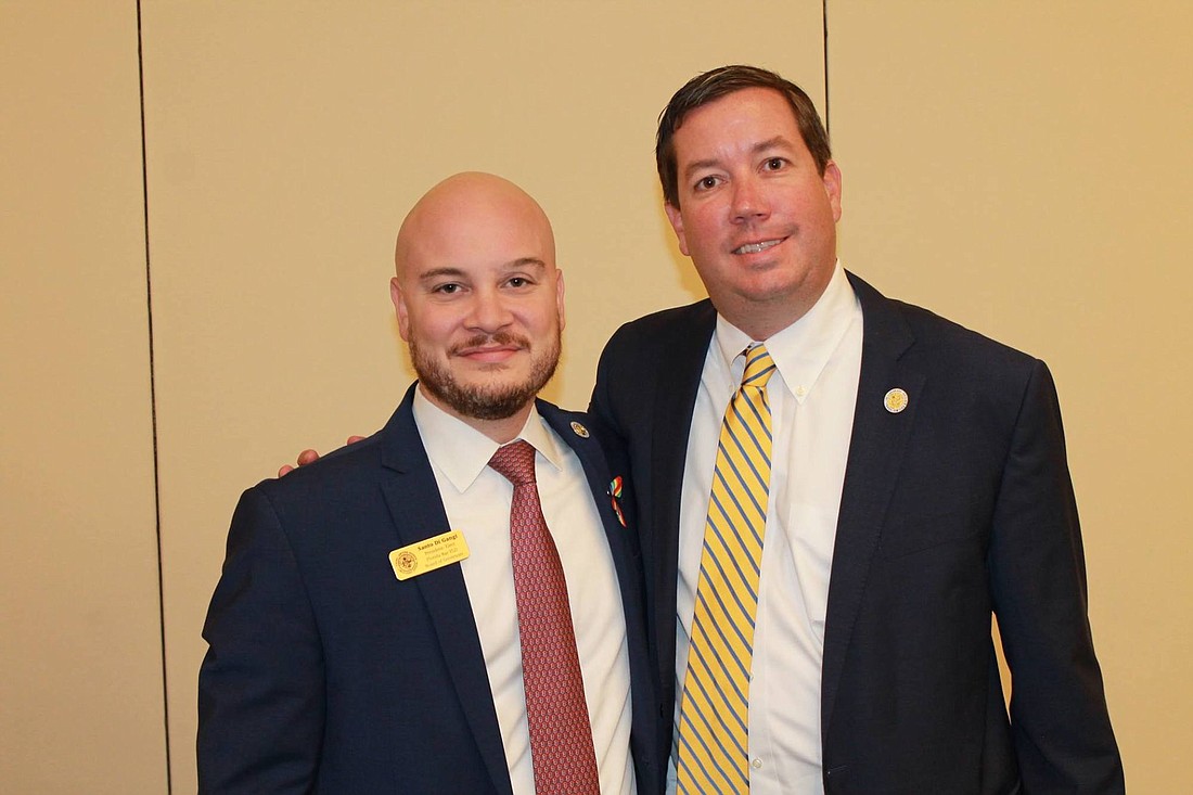 The Florida Bar Young Lawyers Division 2018-19 President Christian George, right, and Santo DiGangi, an attorney from West Palm Beach who will be sworn in Friday as Georgeâ€™s successor for the 2019-20 Bar year.