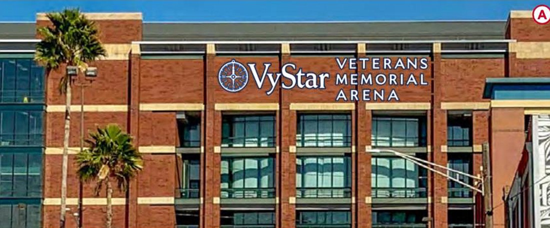 VyStar Credit Union was granted the naming rights to the city-owned arena in March, but needed to vet the sign designs with the DDRB.