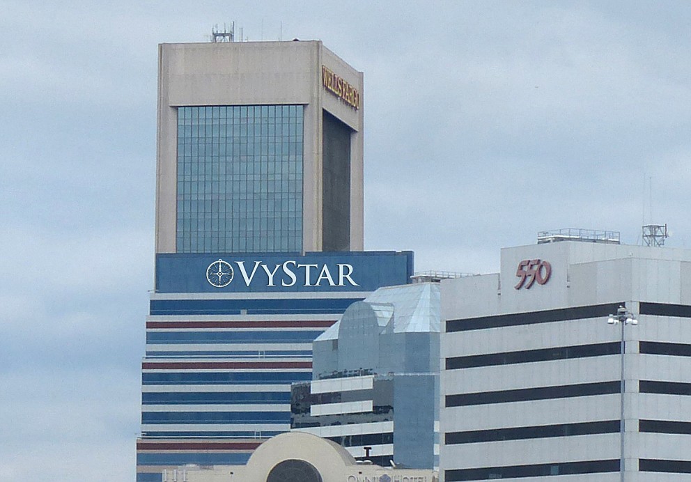An artist&#39;s rendering of what the VyStar sign will look like after it goes up at 76 S. Laura St.
