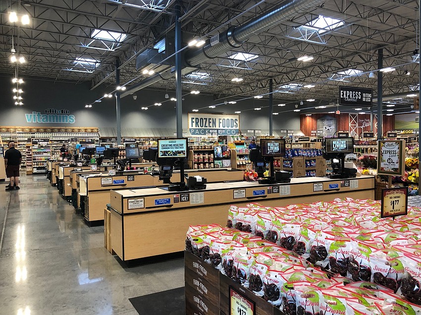 The check-out area at Sprouts.