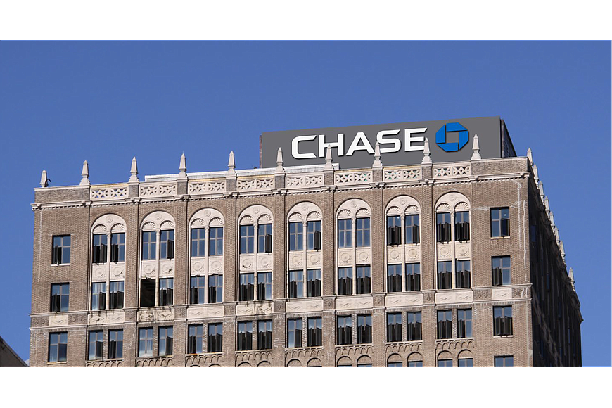 Chase Bank intends to install its name on top of The Barnett at 112 W. Adams St.