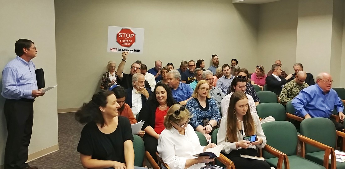Almost 50 people appeared at an Administrative Deviation meeting to speak against a self-storage facility in Murray Hill.