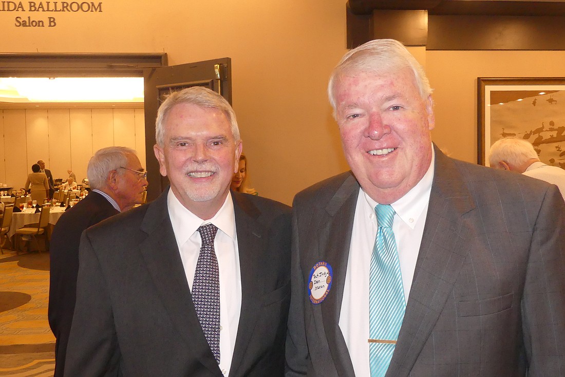Fourth Circuit Chief Judge Mark Mahon, left, and his predecessor, retired Chief Judge Donald Moran.