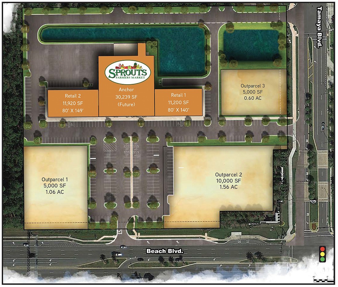 Sprouts Farmers Market is the anchor for the Tamaya Market, an 11.22-acre shopping center at Tamaya and Beach boulevards. The more than $20 million project could be completed near the end of 2019.