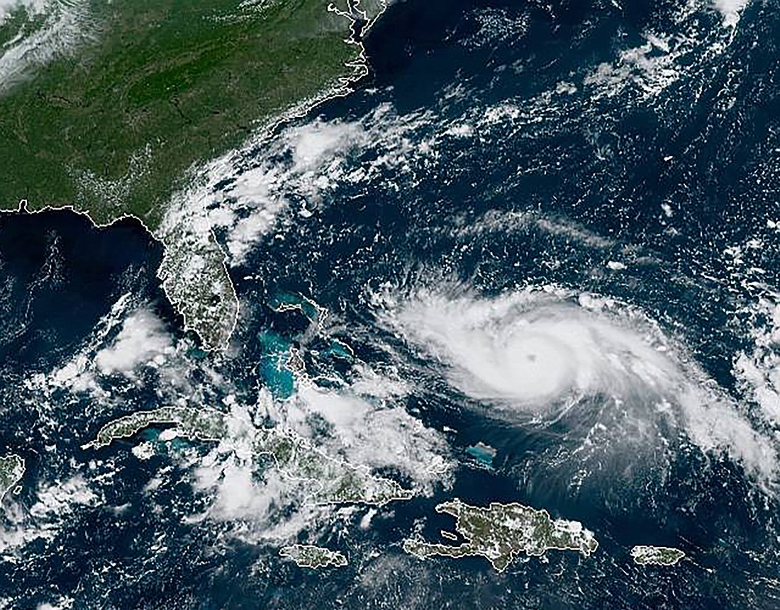 Hurricane Dorian was about 600 miles off the coast of West Palm Beach on Friday.