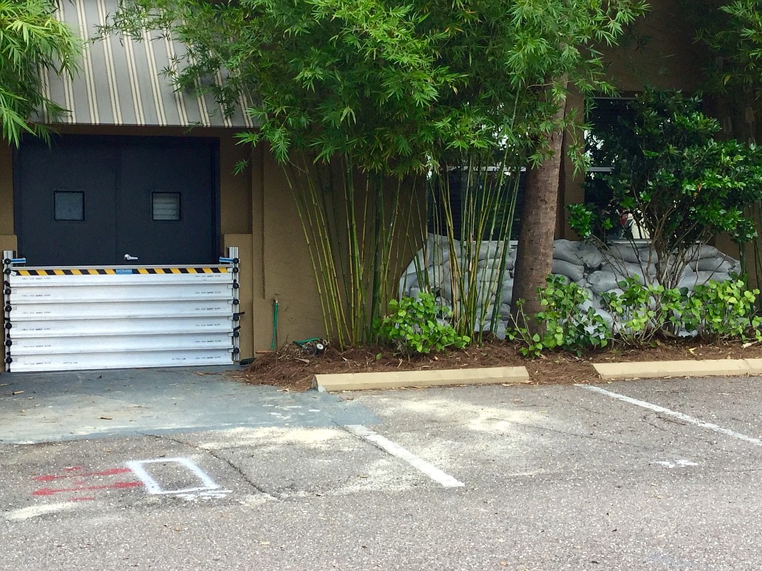 Office Environments & Services at 1524 San Marco Blvd. installed a flood barrier in front of the door to protect from any potential damage from Dorian.