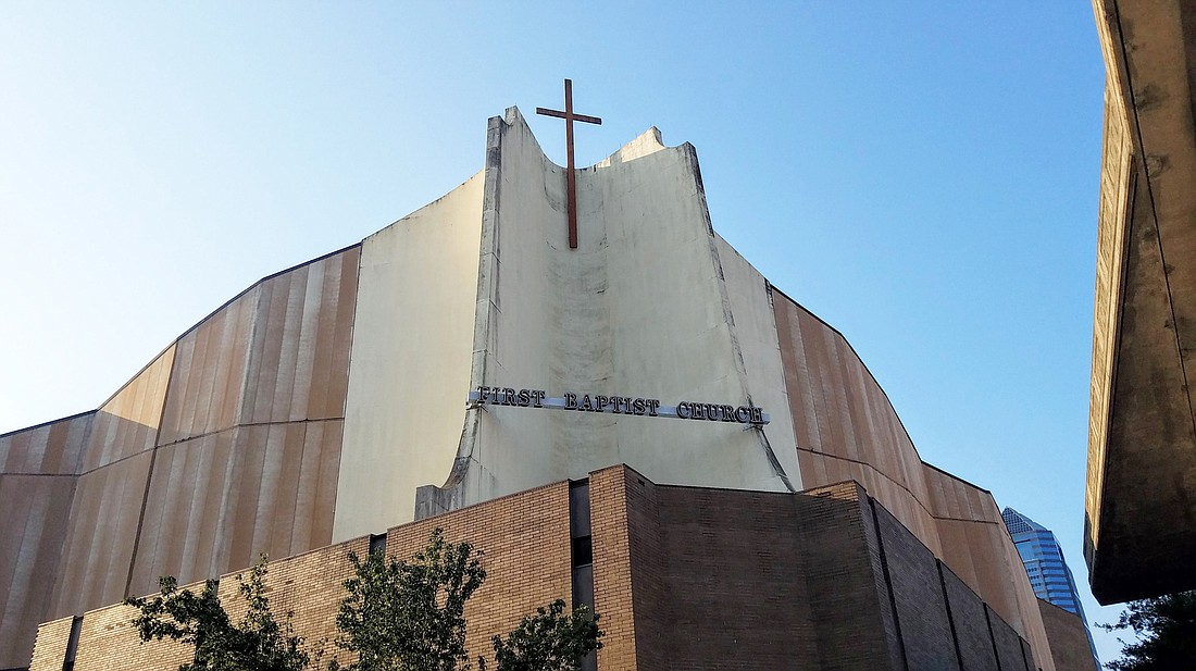 First Baptist Church will sell 12.17 acres of its 13.7-acre holdings Downtown. The site is bordered by Union, Pearl, Church and Main streets.