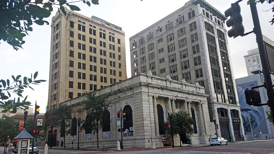 The Laura Street Trio at Laura and Forsyth streets comprises the Florida Life Building, the Old Marble Bank Building and the Bisbee Building