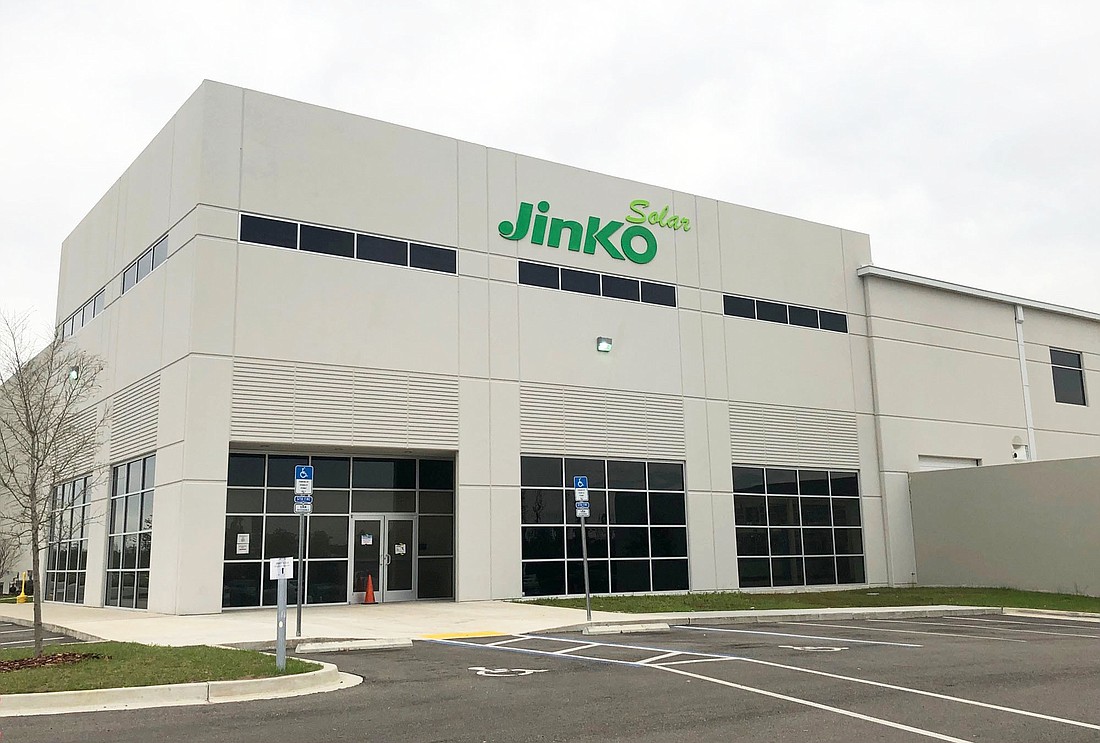 The JinkoSolar factory at 4660 POW-MIA Memorial Parkway.