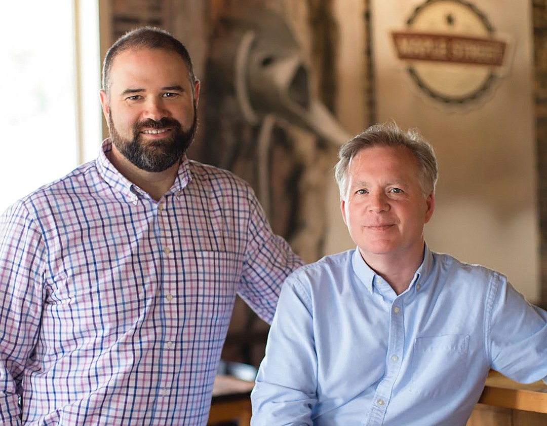 Maple Street Biscuit Company Inc. co-founders Gus Evans, left, and Scott Moore. They established the company in 2012 and sold it last week for $36 million. (Photo by Robyn Moore)