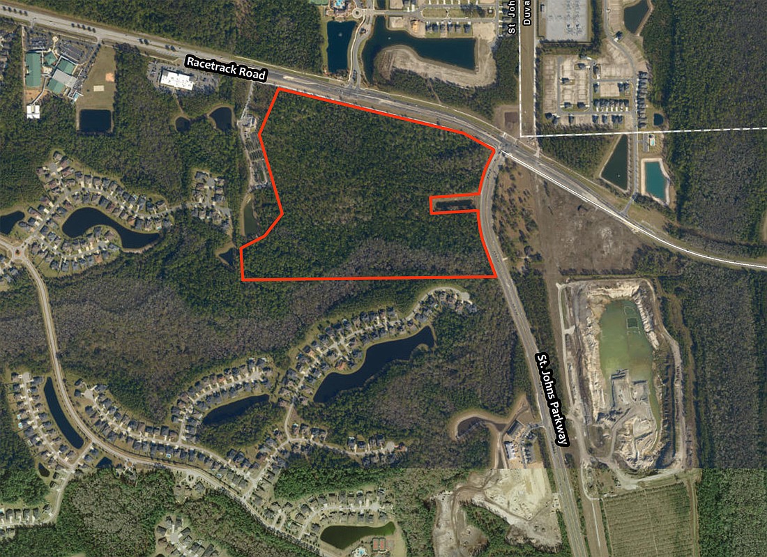 Southeast Investments Inc. of Ponte Vedra Beach proposes the commercial, office and residential Durbin Creek Crossing on almost 70.6 acres at southwest Race Track Road and St. Johns Parkway in St. Johns County.