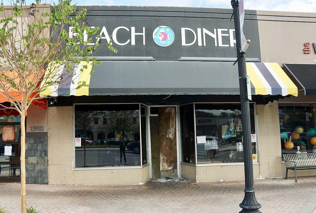 A fire damaged Beach Diner  at 1965 San Marco Blvd. on Saturday.