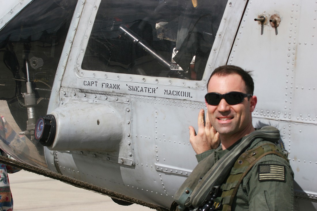 U.S. Marine Corps assault helicopter pilot Frank Mackoul completed two combat tours of duty in Iraq and flew more than 100  combat missions.