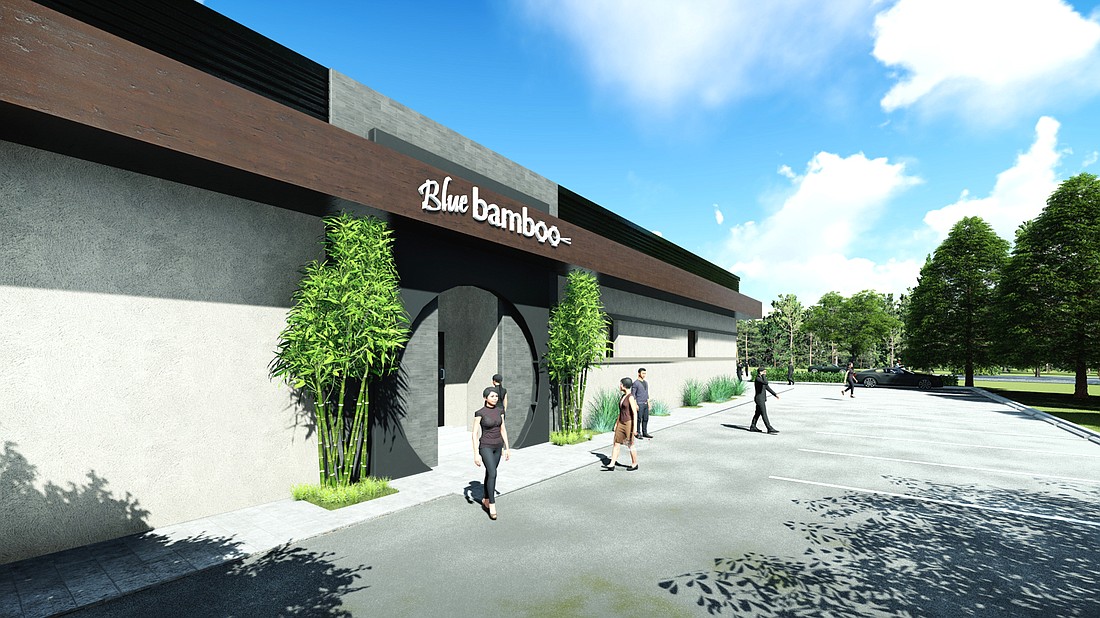 An artist&#39;s rendering of the Blue Bamboo II restaurant planned at 10110 San Jose Blvd.