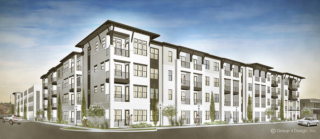 An artists rendering of the final design for the Park Place at San Marco apartment project.