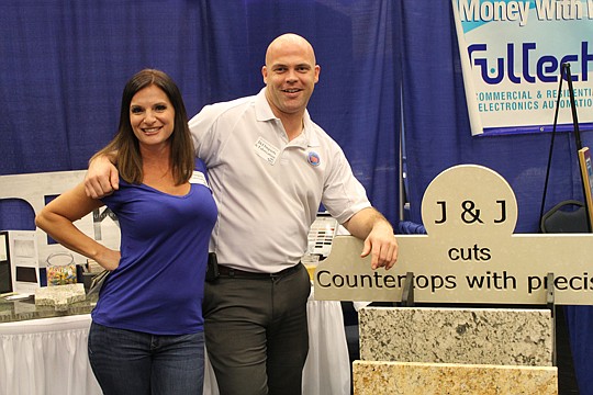 Ashlyn Jockell and Hans King with J&amp;J Imports and Fabrication, a 25-year-old stone countertop company, came to the Northeast Florida Builders Association's Trade Expo to expand their reach with builders.