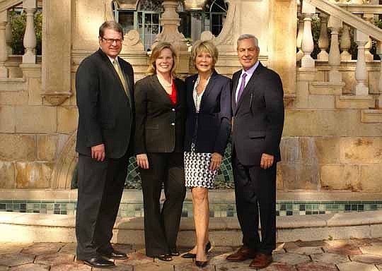 From left, Robert Moline, president of HomeServices of America and CEO of its brokerage division; Christy Budnick, executive vice president, and Linda Sherrer, founder, president and CEO of Berkshire Hathaway HomeServices Florida Network Realty; and R...
