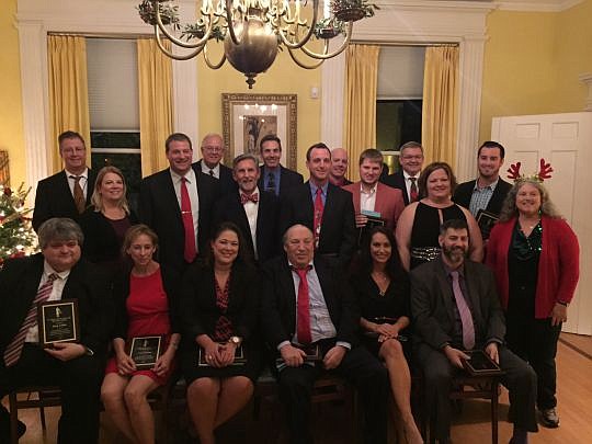 From left, front row: Rusty Collins, Carol Daniels, Amanda Edwards, Jay Grife, Melissa Kauttu and Donato Rinaldi; second row: Kennetha Julian, Thomas Pycraft, Judge Charles Tinlin, Michael Pelkowski, John Spence, Felecia Walker and Megan Wall, managin...