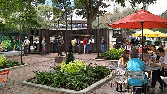 A food and beverage kiosk operated by Black Sheep restaurant is proposed for Hemming Park.