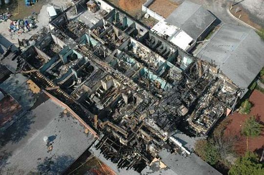 The remains after an April 2007 fire killed 86 animals at the Jacksonville Humane Society.