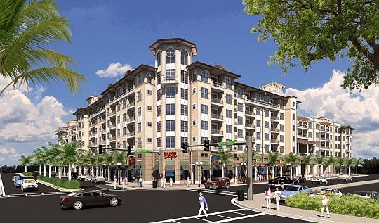 A new rendering of the East San Marco apartment and retail project planned at Hendricks Avenue and Atlantic Boulevard.
