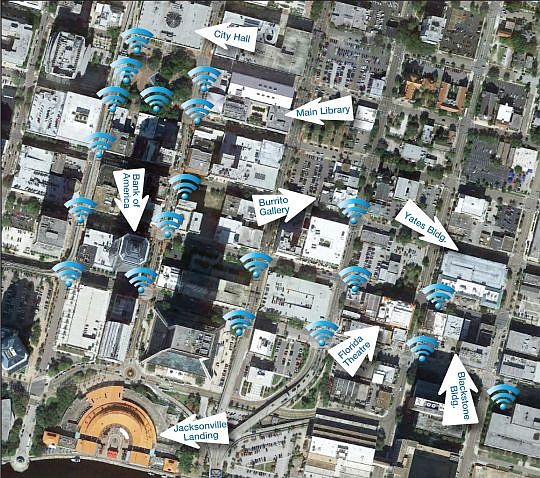 The city will begin installing next week wireless access points, above, to create an expanded Downtown public Wi-Fi network.