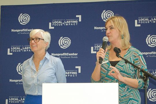 Nonprofit Center of Northeast Florida CEO Rena Coughlin, left, and Vice President Leah Donelan presented the organization's first survey of compensation and benefits among local nonprofits.