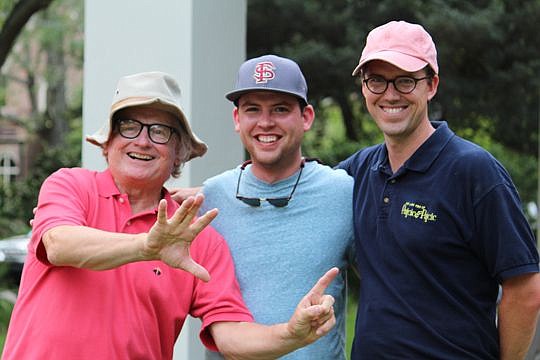 From left, Steve Pajcic, Tom Lloyd and Michael Pajcic. Lloyd won $6,000 for his ace on the 6th hole at the annual Pajcic &amp; Pajcic Wiffle Golf and Happy Hour. Proceeds from the event are matched by the law firm and donated to Jacksonville Area Lega...