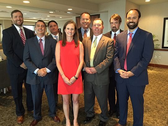 The Jacksonville Bankruptcy Bar Association last week installed its 2016-17 officers and board members, effective Friday. They are, from left, Chairman Kevin Paysinger, Secretary James Eidson, board member Ellsworth Summers, President Katie Fackler, b...